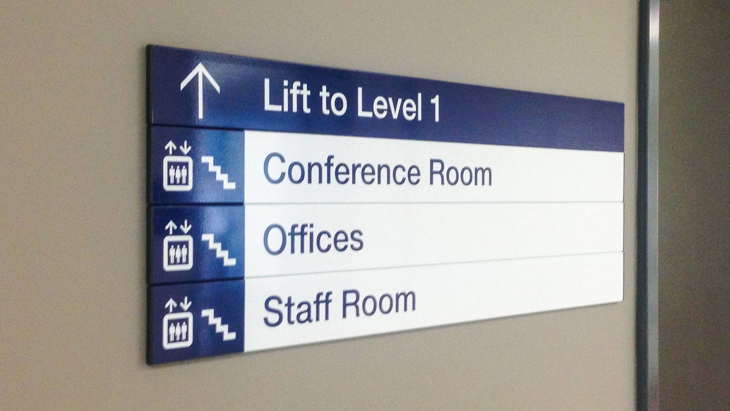 Indoor Directional Sign 1 Wall Mounted Offices Focal Signs Business